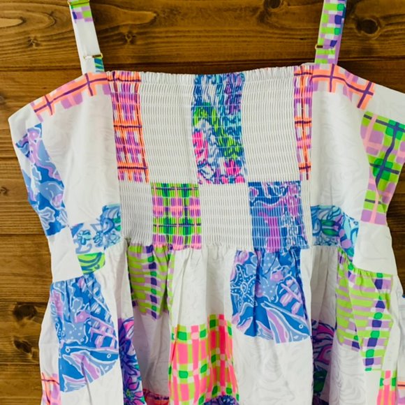 Lilly Pulitzer Alision Patchwork Dress Multi Patch Me if You Can - Picture 4 of 5